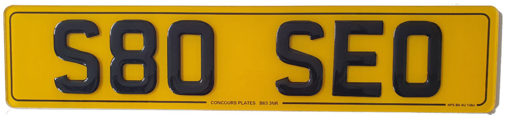 Road Legal 3D Gel Number Plate Example