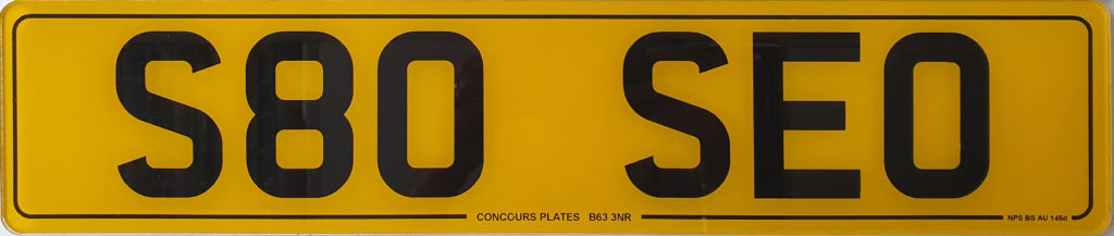 Road Legal Number Plate Example